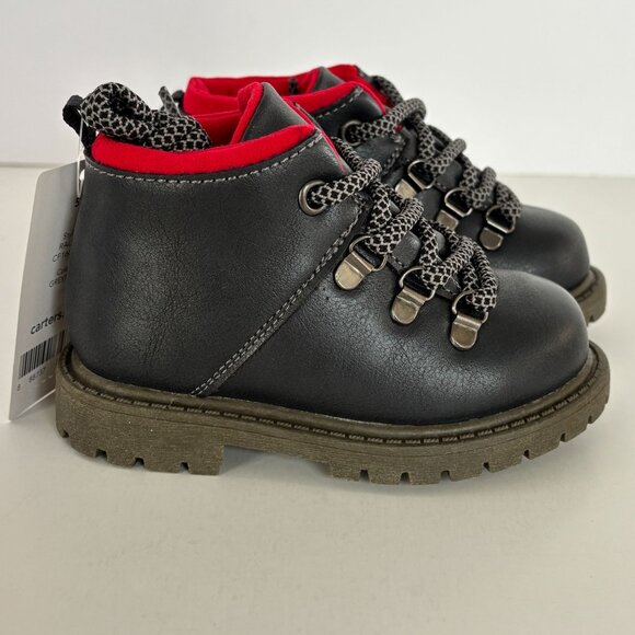Carters Toddler Boys Ankle Boots Ralph Grey Fall Winter Lace Up Size 5 Shoes New - Picture 8 of 8